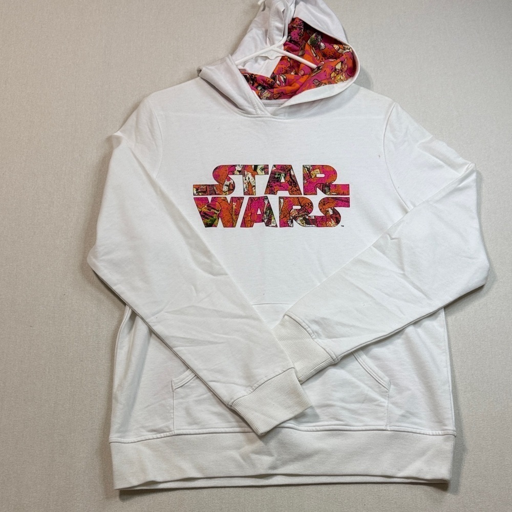 Star Wars White Hoodie with Colorful Logo